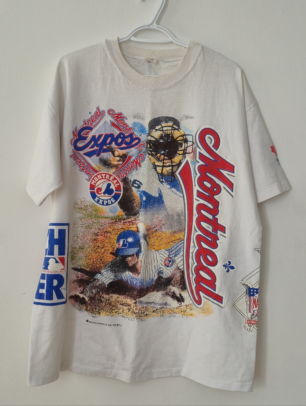 Vintage 1993 Montreal Expos All Over Print T-Shirt Bulletin Athletic - Picture 2 of 16
